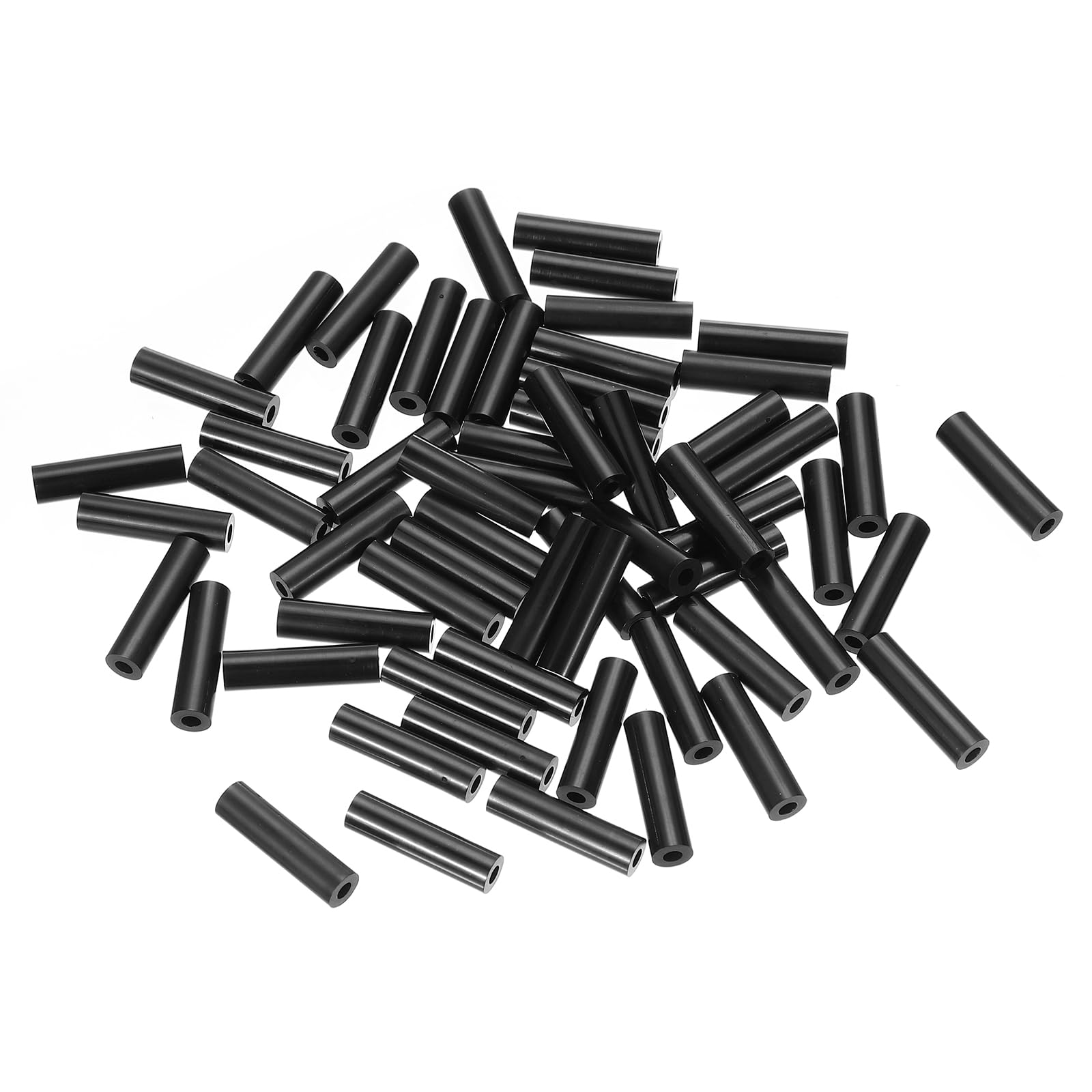 PATIKIL M3 Black ABS ID 3.2mm,OD 7mm,Length 26mm, Nylon Round Spacer Washers, 120Pcs Plastic Standoff Rubber Nut Unthreaded for M3 Screws Electrical Outlet Switch Receptacle