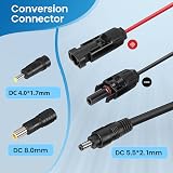Thlevel Solar Panel Cable to DC 8mm 5.5x2.1mm 4.0x1.7mm Waterproof 1.8m 16AWG view 2