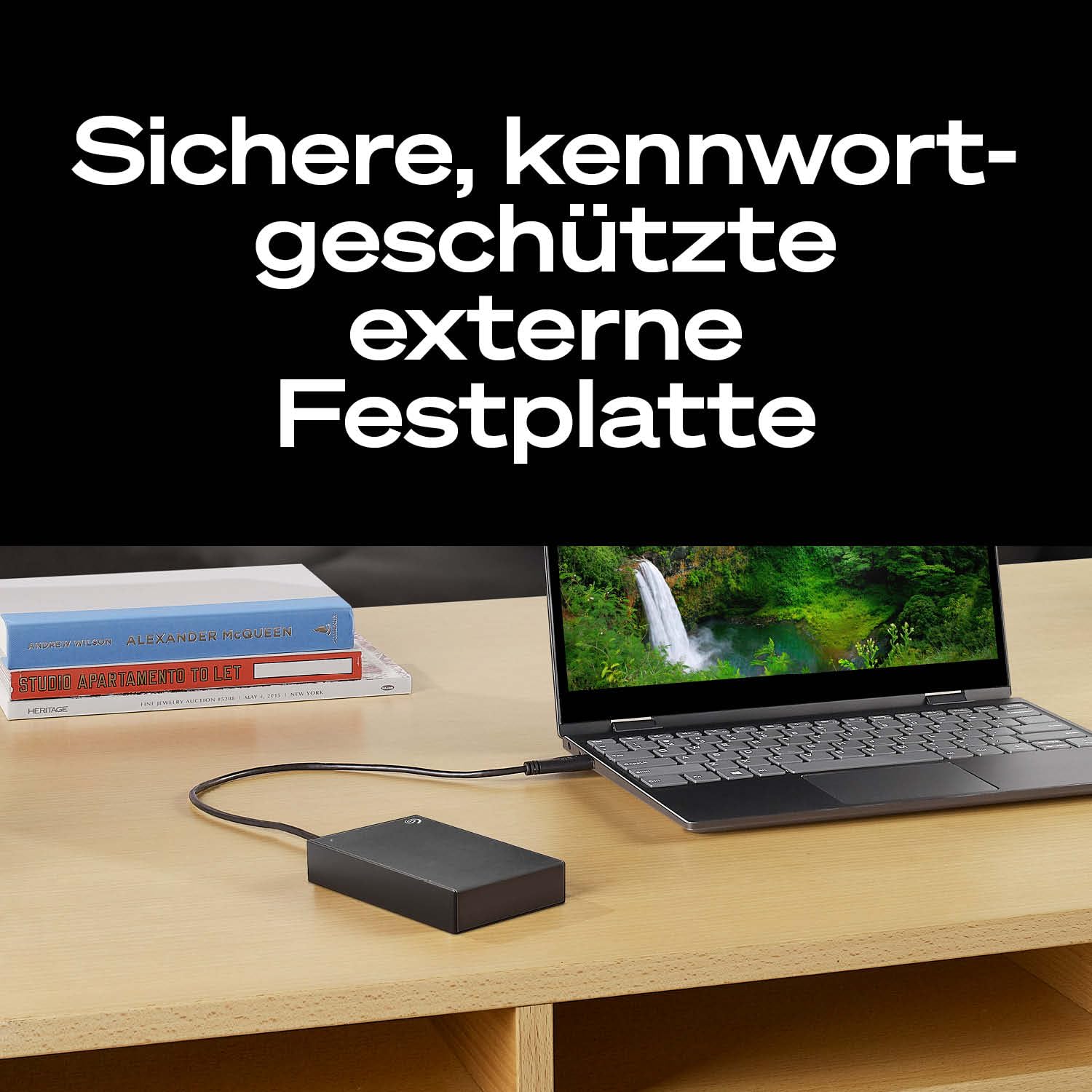 Seagate One Touch 5TB tragbare externe Festplatte, Hardwareverschlüsselung mit Kennwortzugriff, PC, Notebook & Mac, Xbox One & Series, PS4, PS5, USB 3.0, Space Gray, Rescue Service, STKZ5000404 5