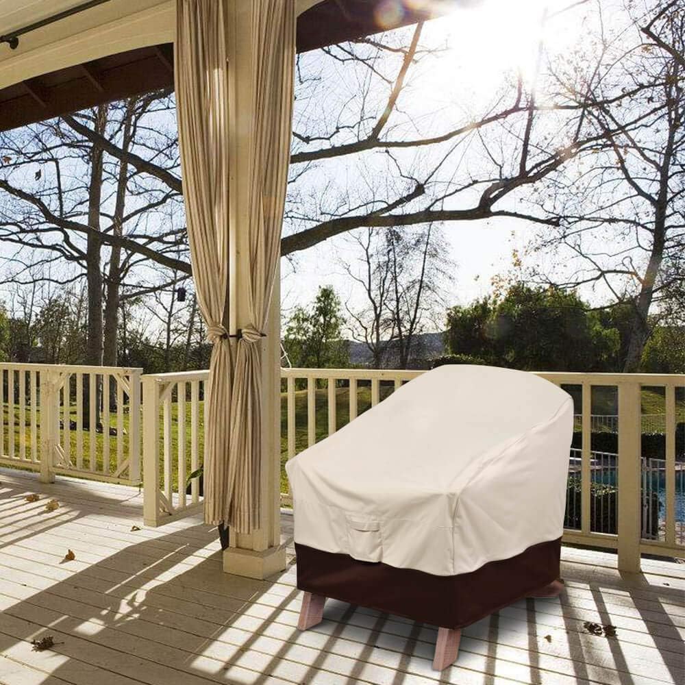 Vailge Patio Adirondack Chair Covers, Heavy Duty Patio Chair Cover, Waterproof Outdoor Lawn Patio Furniture Covers, 1 Pack, Beige & Brown : Garden & Outdoor