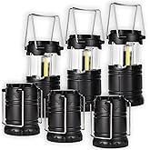 Lantern Collapsible Camping Light, Battery Operated Lanterns LED Super Bright for Power Outages Indoor Emergency Outdoor Camping Hiking Kit (COB-6)