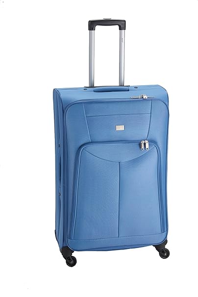 Pure Koffer Basic I Kleiner Trolley Mit 4 Rollen & Vortasche I Weichschalen-Reisekoffer Mit 32 Litern Volumen I Größe S I Bla
