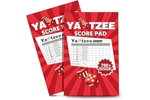 AZUREAL 6" x 9" Score Pad for Yahtzee, 130 Sheets Tear Off Score Pages, Large Print 1560+ Score Games for Scoreboard, Compatible Score Games