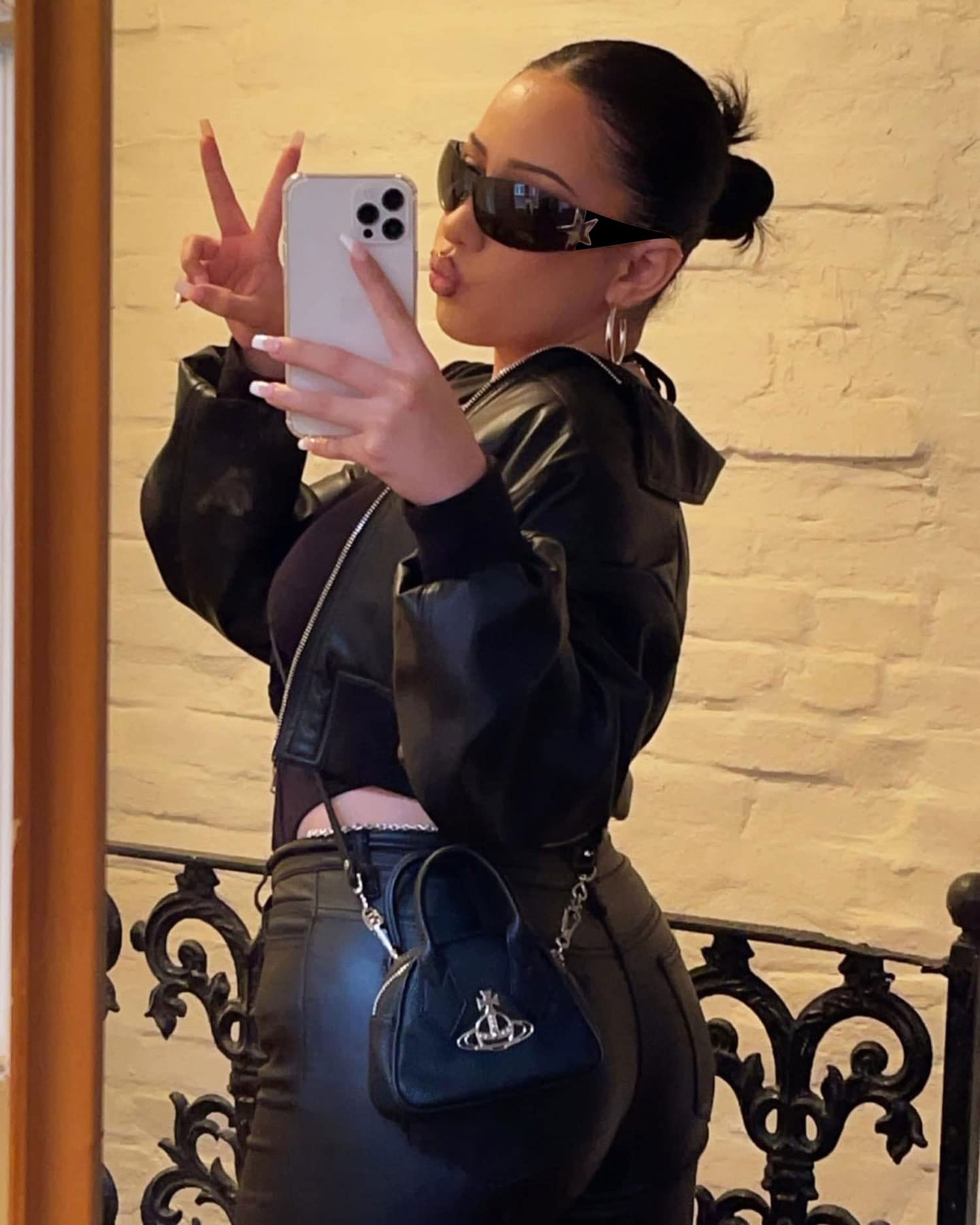 Rimless Y2K Sunglasses for Women Men Wrap Around Fashion Sunglasses Oversized Frameless Trendy Sun Glasses