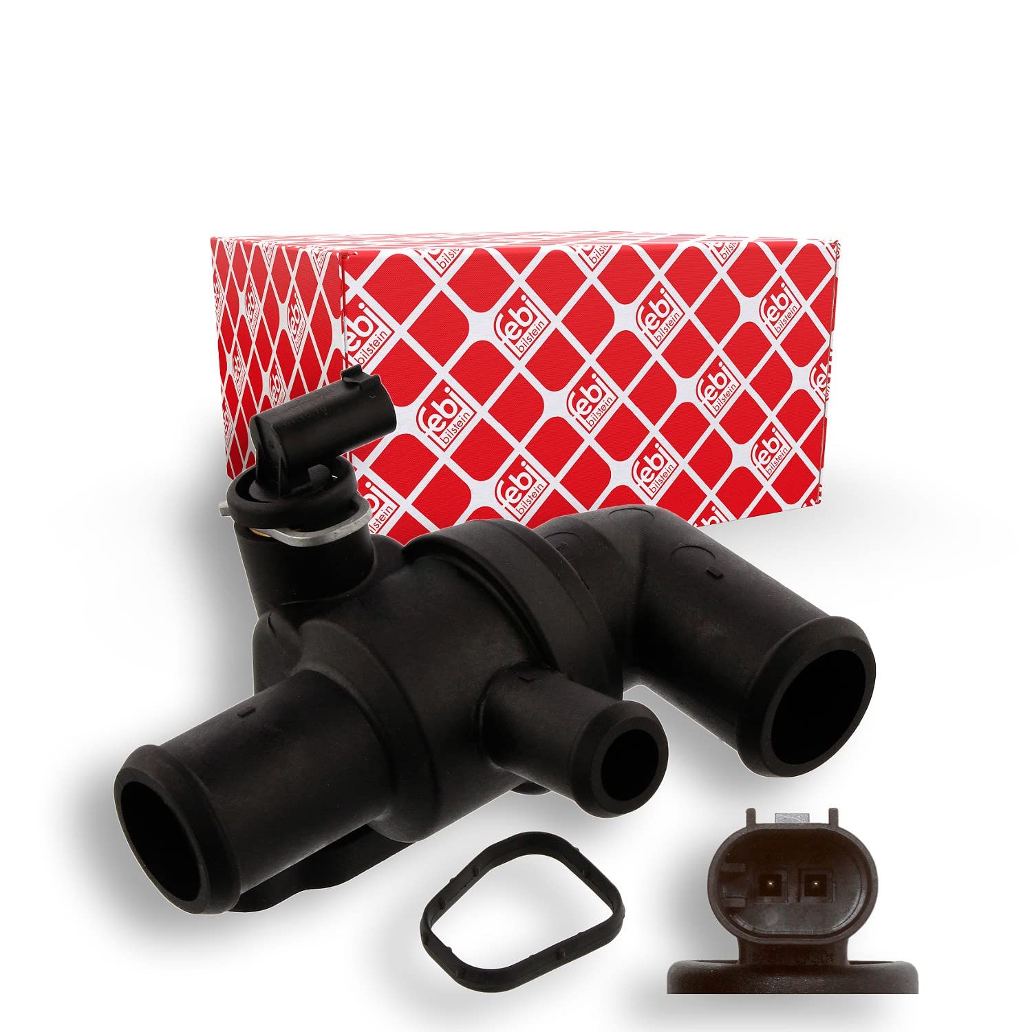 febi bilstein 37081 Thermostat with housing, seal and temperature switch, pack of one