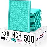 Fuxury Bubble Mailers 4x8" 500 Pack Self Seal Small Padded Envelopes #000 | Bulk Usable Size 4x7" Bubble Envelopes Gifts Mailing Envelopes Bubble Padded for Cards Shipping, Small Business