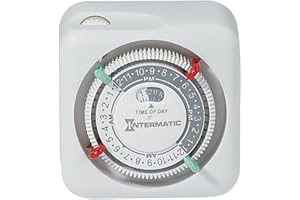 Intermatic TN111K 15-Amp Indoor Timer - Versatile 24-Hour Control - Easy Manual Override and Single 2-Prong Design (1 Pack)