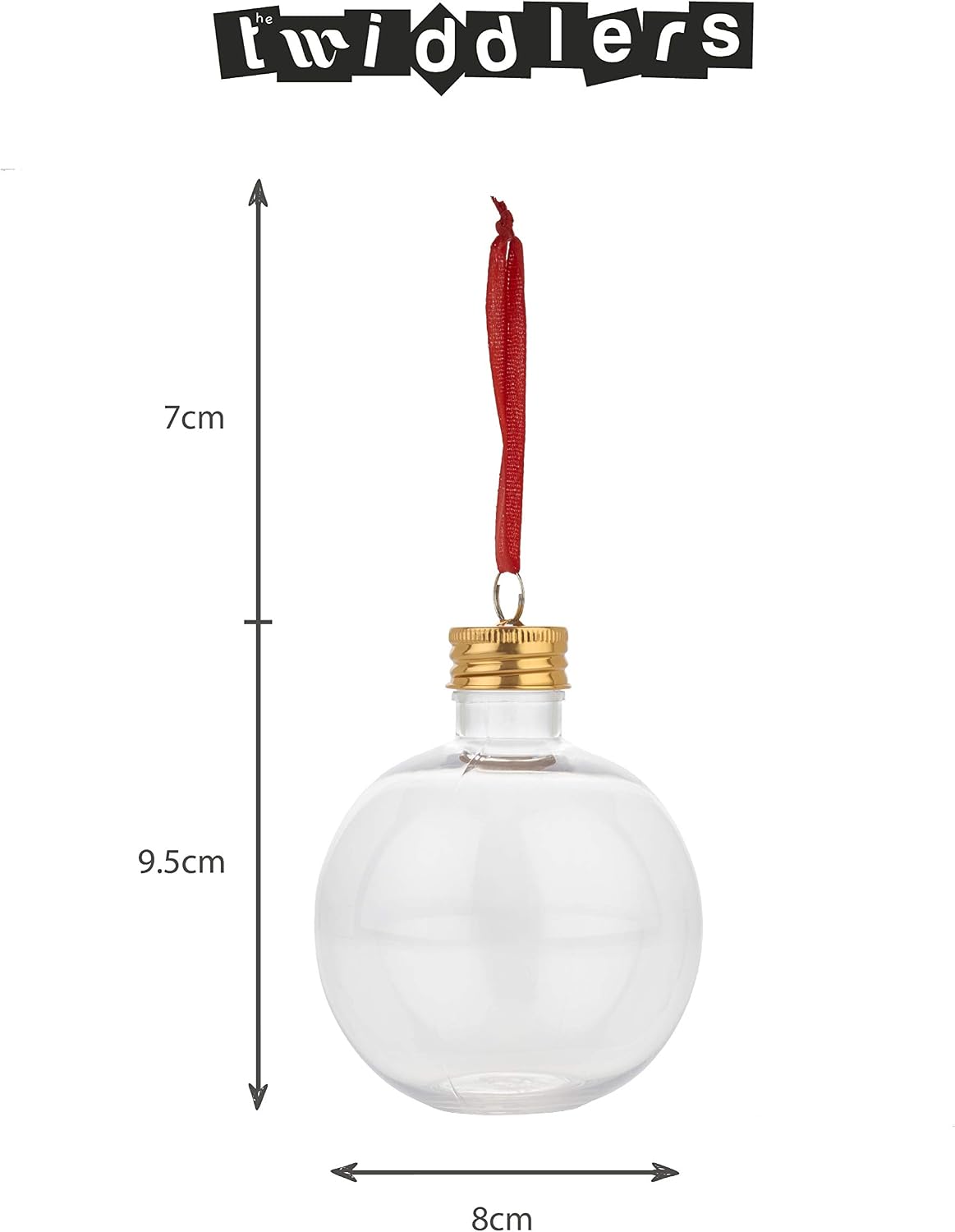 THE TWIDDLERS 8 XL Fillable Alcohol Baubles (250ml), Large DIY Spirit & Cocktail Ornaments with Stickers - Image 3