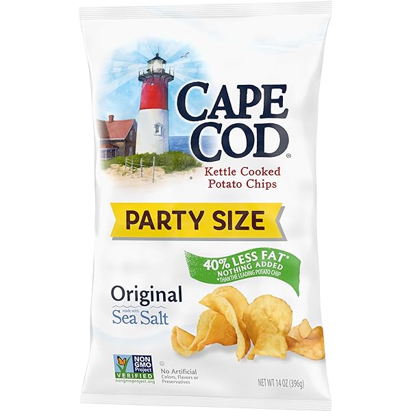 CAPE COD POTATO CHIPS, LESS FAT ORIGINAL KETTLE CHIPS, 14 OZ