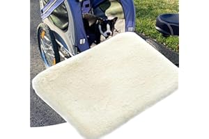LWFCOEE Dog Bike Trailer Pad for Large Dogs, 33.5"X20" Ultra Soft Non-Slip Pet Stroller Mattress Mat Folding Pet Carrier Crate Strolling Cart Pad Cushion, Beige