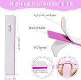 METEOROCK 80/80 Grit Nail File Double Sided 12 Pc Poly Extension Salon Manicure view 5
