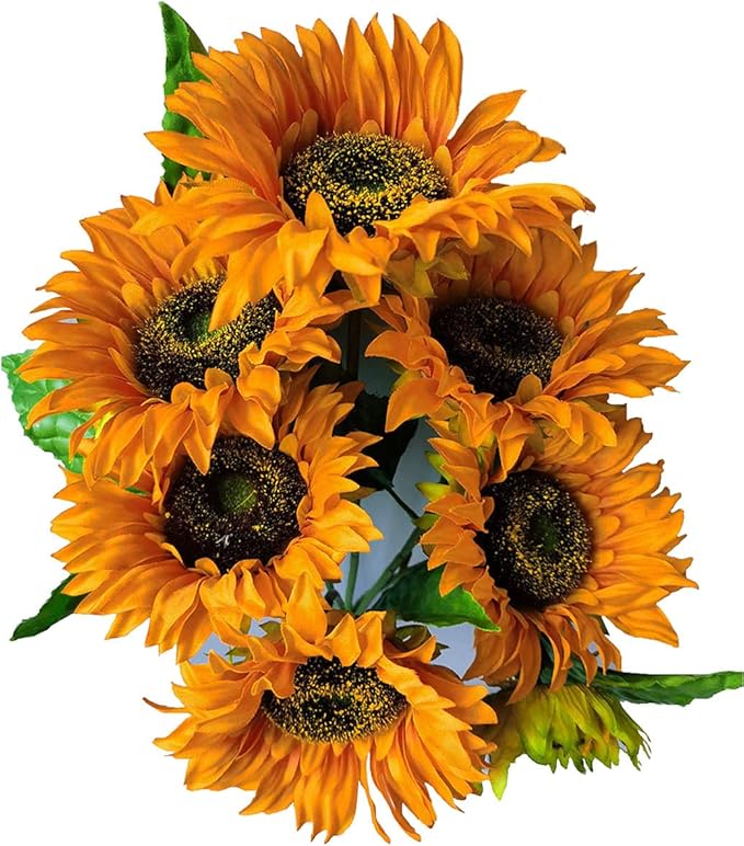 Suandsu Artificial Sunflowers 1 Bouquet Fake Silk Flowers