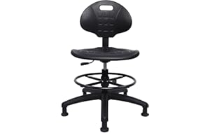 TAKE UR SEAT® Polyurethane Drafting Lab Stool Chair, 18" Adjustable Footring, 8" Adjustable Height, 450 lbs seat Capacity, Heavy Duty, Shipped Within 24 Hours Med. Bench Height (Glide)