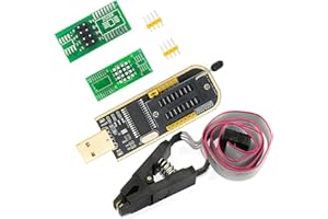 FBHDZVV USB Programmer CH341A 24 25 Series Flash Module with SOIC8 SOP8 Test Clip Flash IC Clips Socket Adpter Programmer BIOS