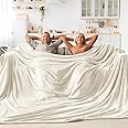 BEDELITE Fleece Blanket Extra Large Blankets for Bed, Luxury Plush Cozy Fuzzy Blanket 120x120 inches, Super Soft Warm Lightweight Throw Blanket All Seasons Suitable, Cream