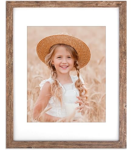 Amazon.com - SNXJWA Brown 11x14 Picture Frame with Mat for 8x10