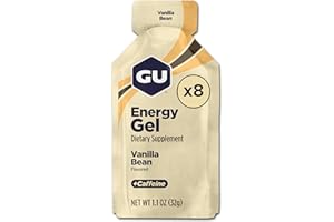 GU Energy Original Sports Nutrition Energy Gel, 8-Count, Vanilla Bean