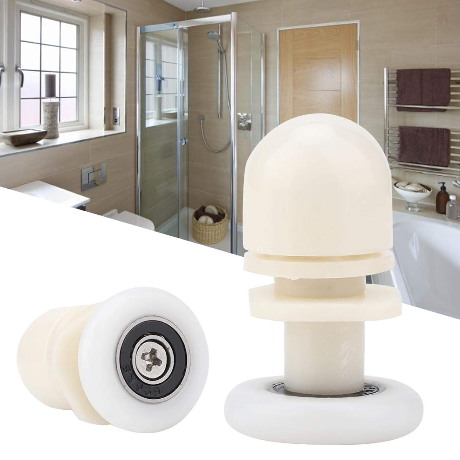 Quiet and Stable 8Pcs Bathroom Roller, Bathroom Sliding Roller, Wheel