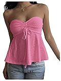Milumia Women's Eyelet Embroidery Tie Front Ruched