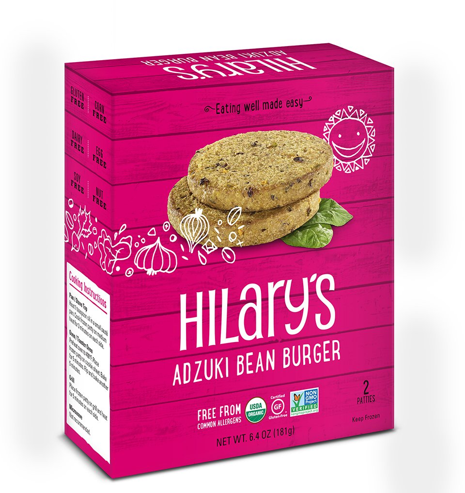 Hilary's, Organic Green Chili and Cumin Adzuki Bean Burger, 6.4 oz (Frozen)