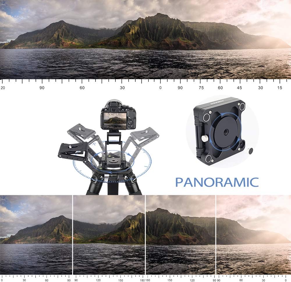Z-Flex Tilt Tripod Head-INNOREL MH5 CNC Aluminum Alloy All Metal Flexible Folding Z Pan 360° Horizontal Rotation with 1/4" and 3/8" Screws - Image 5