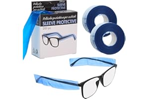 BARBERTOP 2PCS Disposable Eyeglass Sleeves For Glasses – Covers For Eye Glasses Against Hair Color, Hair Dye, Glass Arm Covers, Fits All Size Eyeglasses, 200 Per Pack