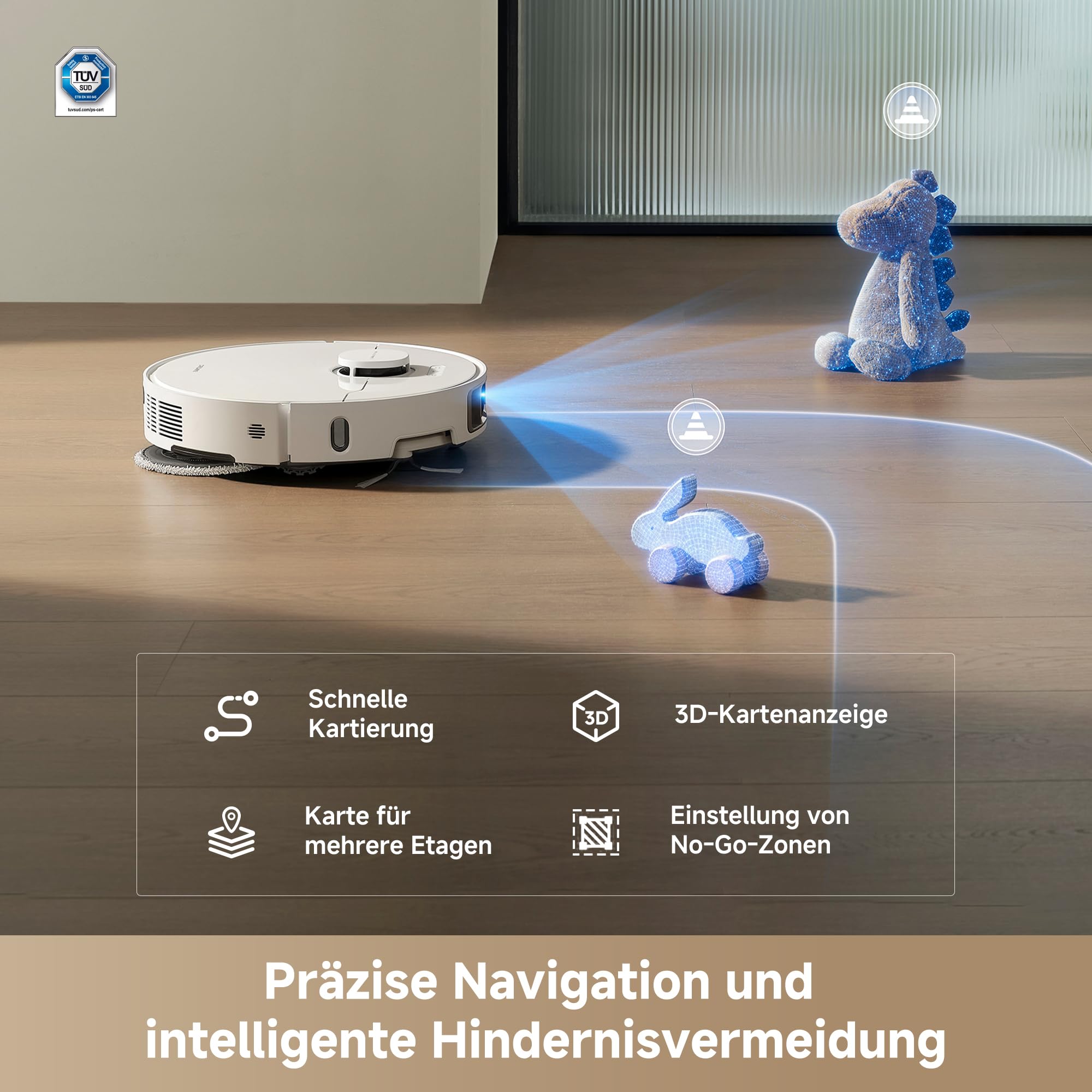 DREAME L10s Ultra Gen 3 Kit Saugroboter mit Wischfunktion mit einer Saugkraft von 25.000 Pa, Seitenbürste und Mopp ausfahrbar, selbstreinigende All-in-One-Dockingstation, Steuerung per App und Sprache 8