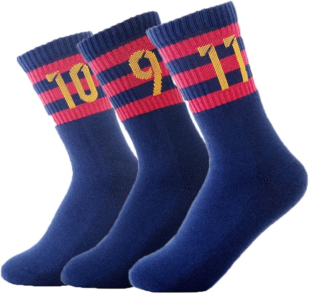 ONEMALL FC Barcelona Soccer/Football Sports Crew Socks 3