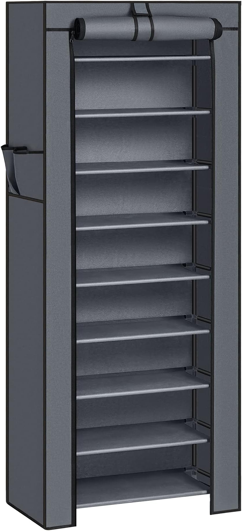 SONGMICS 10 Tier Shoe Rack Cabinet Grey RXJ10G 27-35 Pairs Free Standing