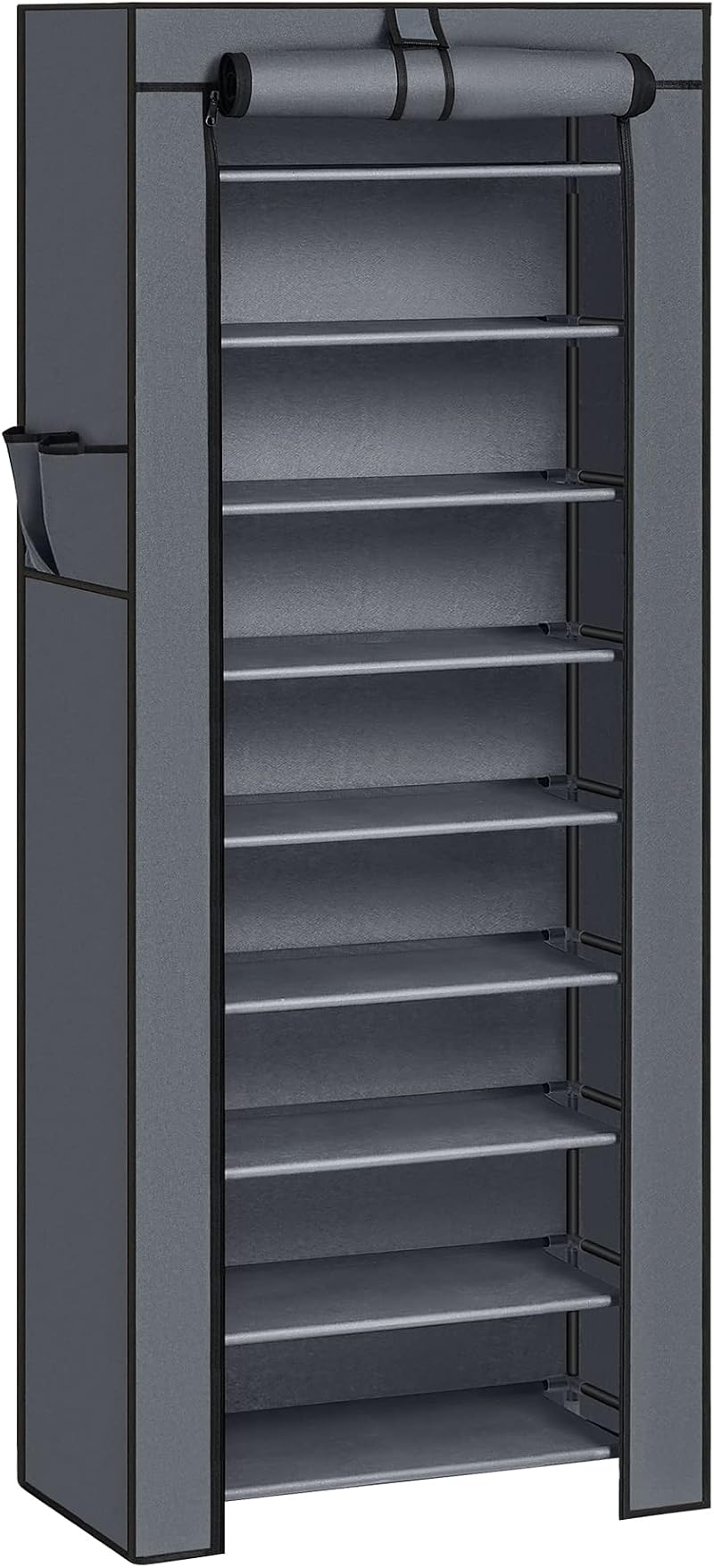 SONGMICS 10 Tier Shoe Rack Cabinet Grey RXJ10G 27-35 Pairs Free Standing