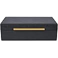 XIGEXIGE Small Black Shagreen box Faux Leather Decorative Box,Keepsake And Memory Storage Decorative Boxes with Lids for Modern Home Decor Jewelry Box Organizer