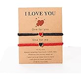 Joiigaem Colorful Heart Beaded Matching Bracelets Adjustable Set of 2 Couples and Friendships Bracelets for BFF Friendship Relationship Jewelry Gifts