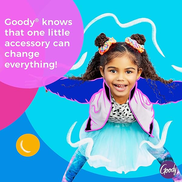 GOODY KIDS OUCHLESS ELASTICS WITH MINI POUCH, FOR ALL HAIR TYPES – ACCESSORIES FOR WOMEN AND GIRLS – PERFECT FOR LONG LASTING BRAIDS, PONYTAILS AND MORE, PEACH RAINBOW, 11 COUNT