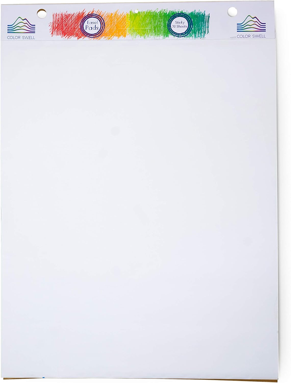 Color Swell 6 Pack 30 Sheets Each of Sticky Easel Pads Plus a Bonus Pack of Washable Markers, Great for The Office, Classroom, Groups, Presentations, Meetings, and Brainstorming