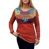 Agan Traders Women's 2025 Winter Long Sleeve Sweatshirt Blouses - Gypsy Boho Razor Cut Tops-Lightweight Sweatshirts for Women