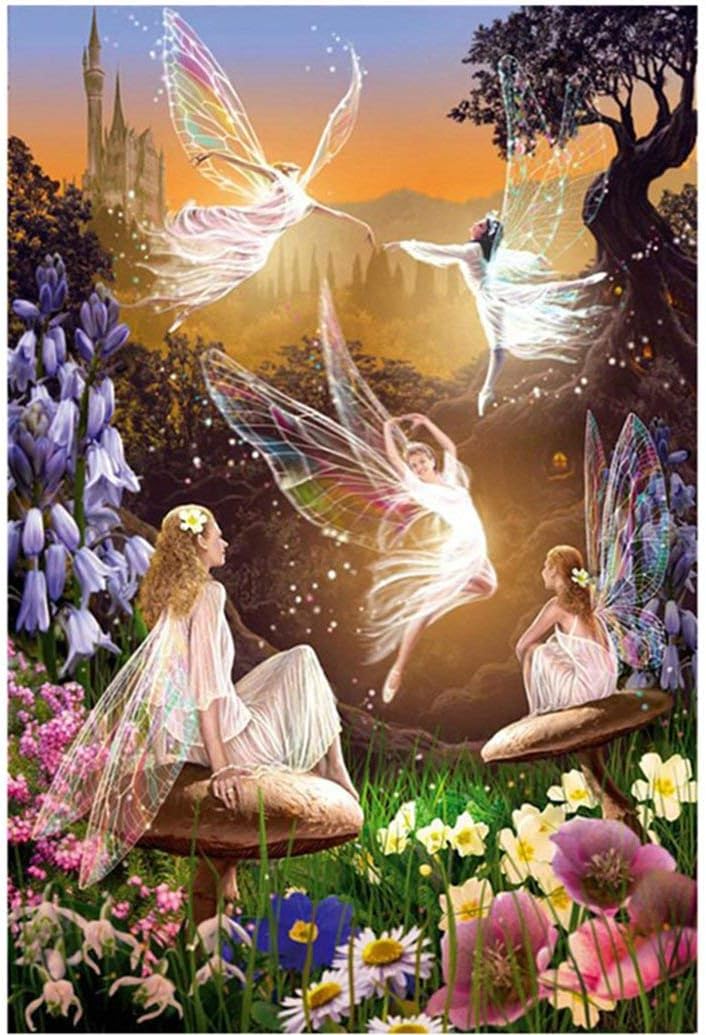 DIY 5D Full Diamond Painting, Angel Fairies Rhinestone Embroidery Pictures Arts Craft for Home Wall Decor Type 2 Convenient and Practical