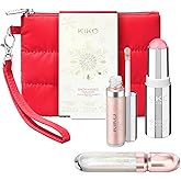KIKO Milano|Snow-Kissed Holiday Festive Besties Make Up Gift Set|Makeup Gift Set: lip and cheek stick, liquid eyeshadow and lip oil