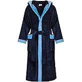 Abstract Cotton Mens Bathrobe- Terry Cloth Towel Robe for Men/Teens/Kids- Hooded Robes with Velour Finish - 100% Cotton
