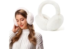 Eyegla Winter Ear Muffs Women Adjustable Fuzzy Earmuffs Faux Fur Ear Warmers Foldable Ear Covers for Cold Weather