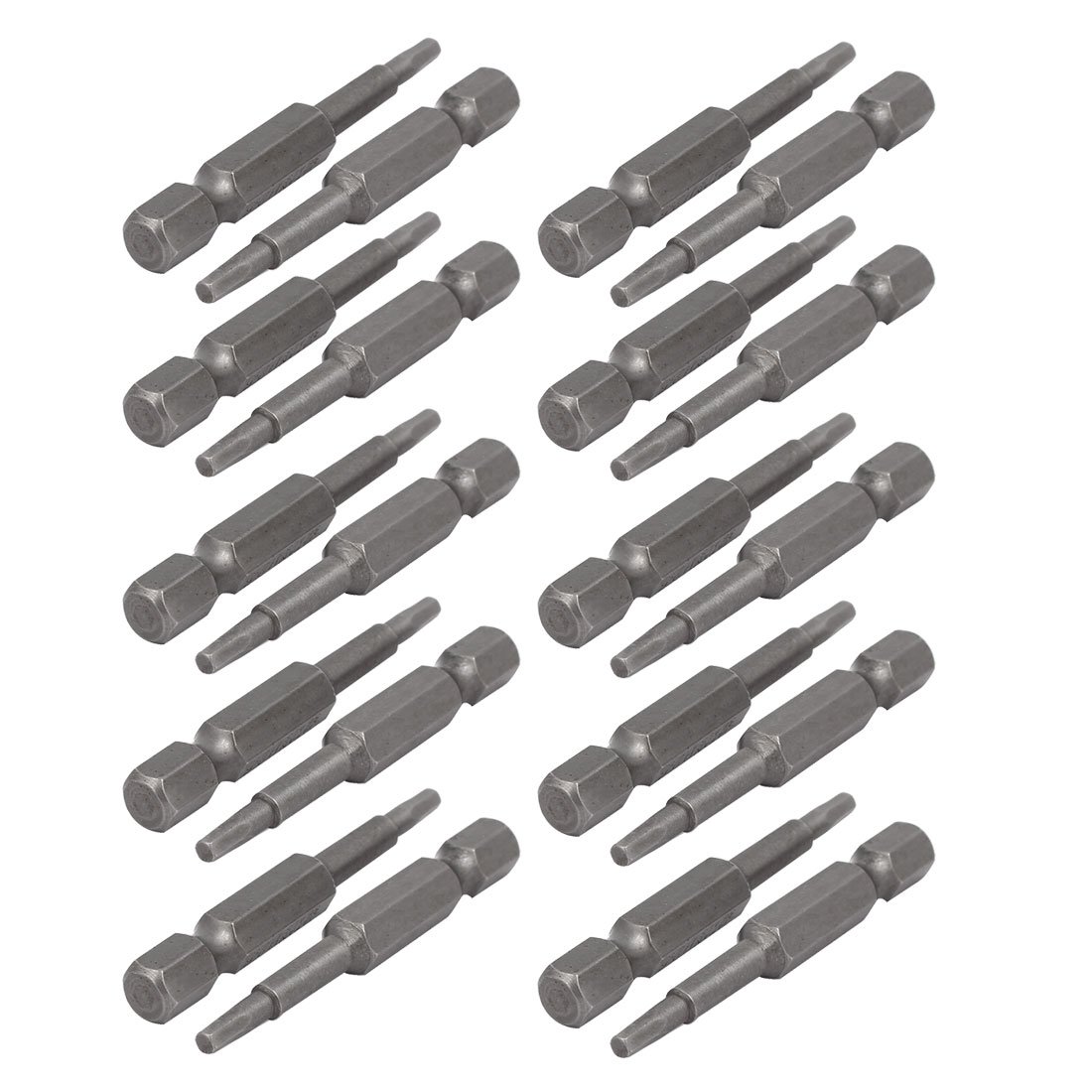 Sourcingmap H2.5 2.5mm Tip 1/4-inch Hexagon Shank Magnetic Hex Screwdriver Bit Gray 20pcs