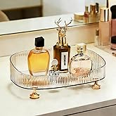 Vanity Tray Perfume Organizer – Acrylic Bathroom Tray,Countertop Storage Decor Trays for Dresser,Makeup Skincare Cosmetic Organization (Clear)
