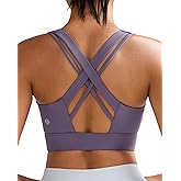 RUNNING GIRL Sports Bra for Women High Support,Criss-Cross Back Strappy Sports Bra Moulded Cup High Impact Workout Top