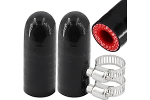 TUOLAUTHON 2Pcs High Temperature 4-Ply Reinforced Silicone Hose Cap ID 3/8 Inch(9.5mm) Hose End Plug for Turbo Bypass Valve/Throttle Body Water Port/Heater Core/Coolant Heater Bypass Vacuum Water Port