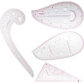 Pattern Sewing Rulers Set, 4 Styles Plastic Sew French Curve Ruler, Metric Curve Shaped Rulers for Designers and Tailors, Perfect for Drawing, Craft, Sewing Project and DIY by Sunenlyst (style A-4PCS)
