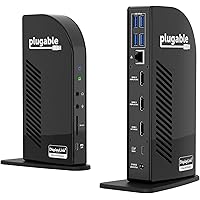 Plugable USB-C Triple Monitor Docking Station: 13-in-1 Laptop Dock with 100W Charging for Mac (DisplayLink Driver Required), 