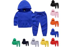 Boys Girls Hoodie and Sweatpant Set for Kids Cotton Warm Athletic Sweatsuit Toddler Baby Cute 2 Piece Jogger Pants Outfits