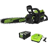 Greenworks Pro 80V 16" Brushless Cordless Chainsaw, 2.5Ah Battery and Charger Included CS80L2512