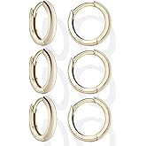 Sterling Silver Hoop Earrings for Women | 18K Gold Plated Lightweight Dainty Hoop Earrings | Hypoallergenic S925 Small Hoop Earrings for Huggie, Helix, Cartilage Piercings