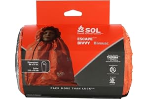 Survive Outdoors Longer Escape Bivvy with Hood - Orange, 1 Person, 3 Seasons, Large, Orange, Unisex Adults