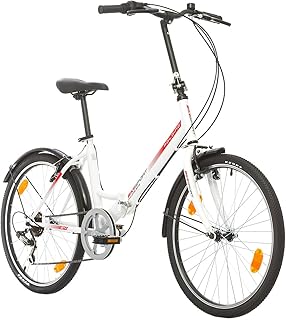 BIKE SPORT LIVE ACTIVE Bikesport Klapprad Fahrrad Folding 24 Zoll Shimano 6 Gang, STVO Beleuchtung, Komplett montiert (Weißer Glanz)